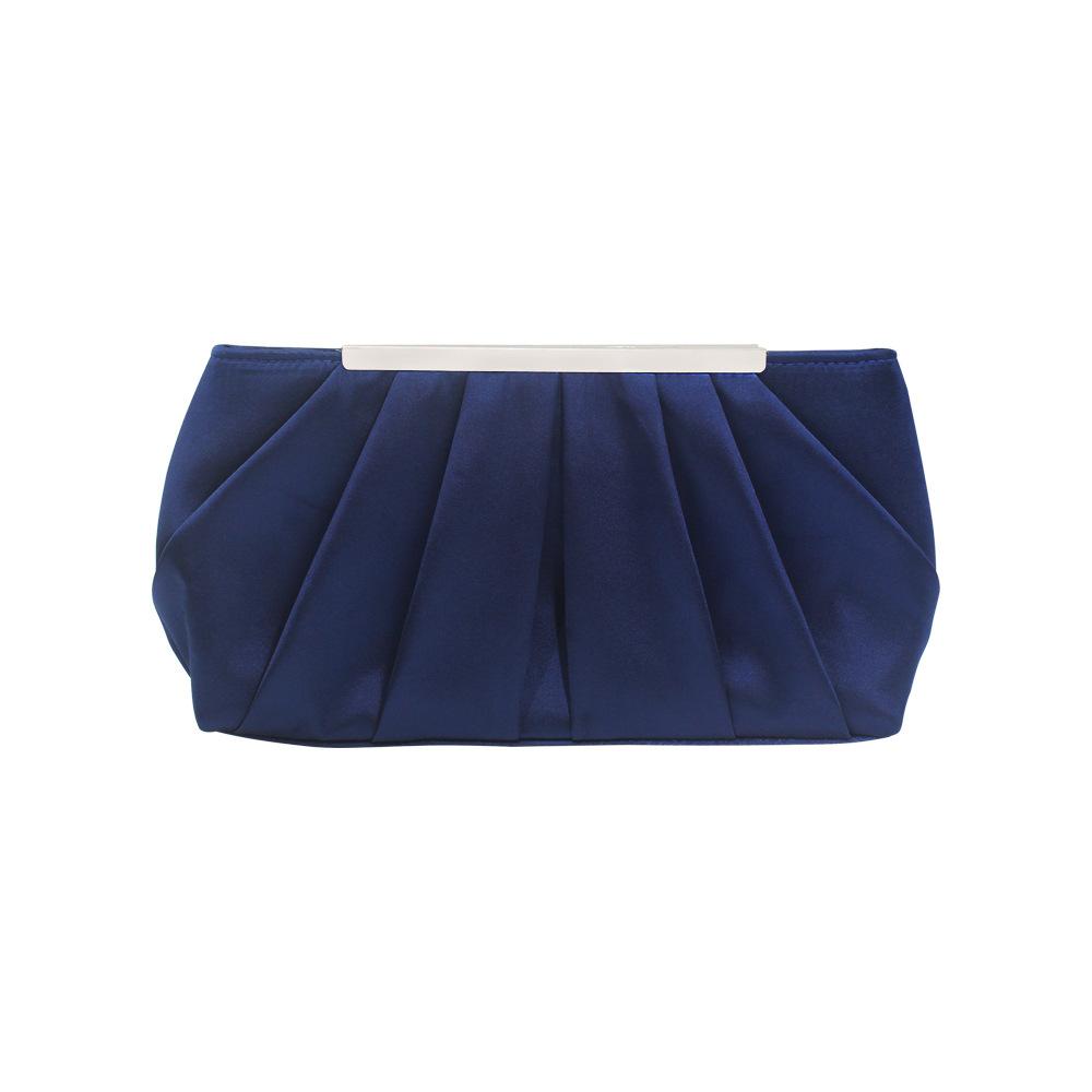 Womens Pleated Satin Evening Handbag Clutch