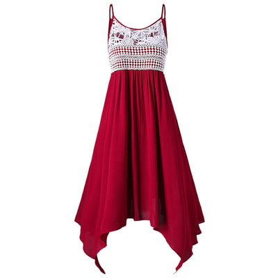 Lace Embellished Plus Size Asymmetrical Slip Dress