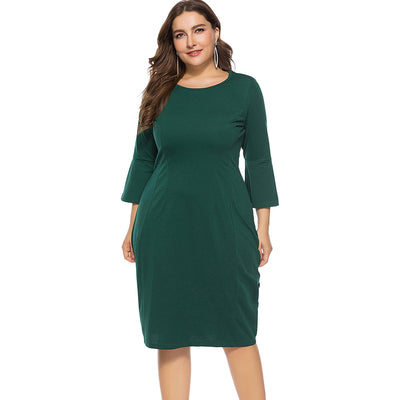 Plus Size Bell Sleeve Sheath Dress