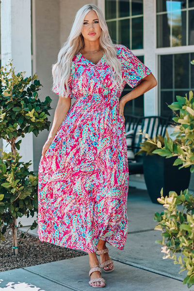 Mara v Neck Floral Dress