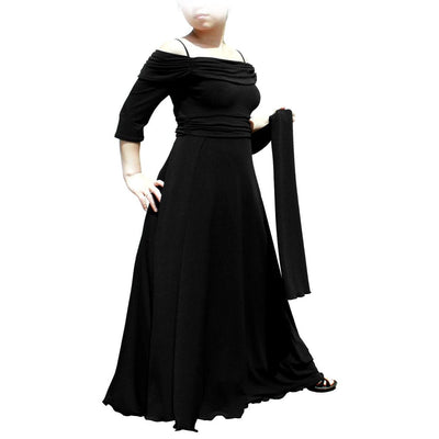 Evanese Women's Plus Size Formal Long Evening Dress 3/4 Sleeves and Side Flare