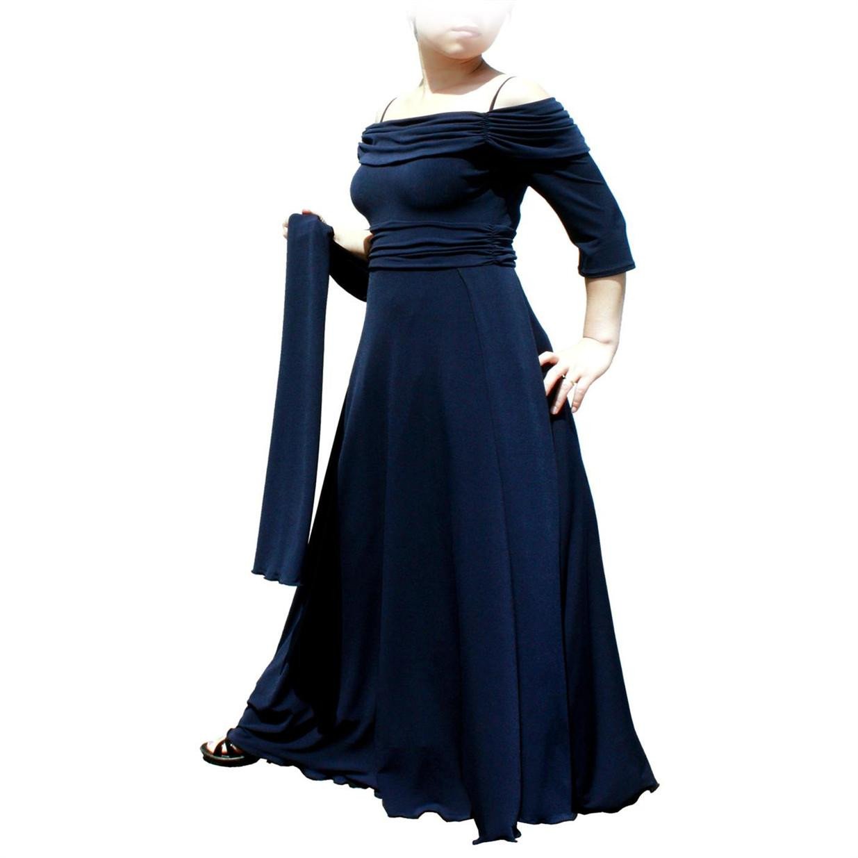 Evanese Women's Plus Size Formal Long Evening Dress 3/4 Sleeves and Side Flare