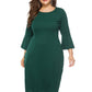 Plus Size Bell Sleeve Sheath Dress