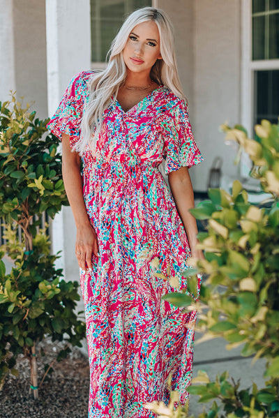 Mara v Neck Floral Dress