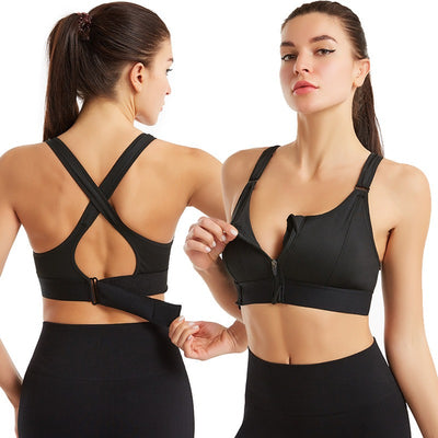 Zipper sports bra, beautiful back bra