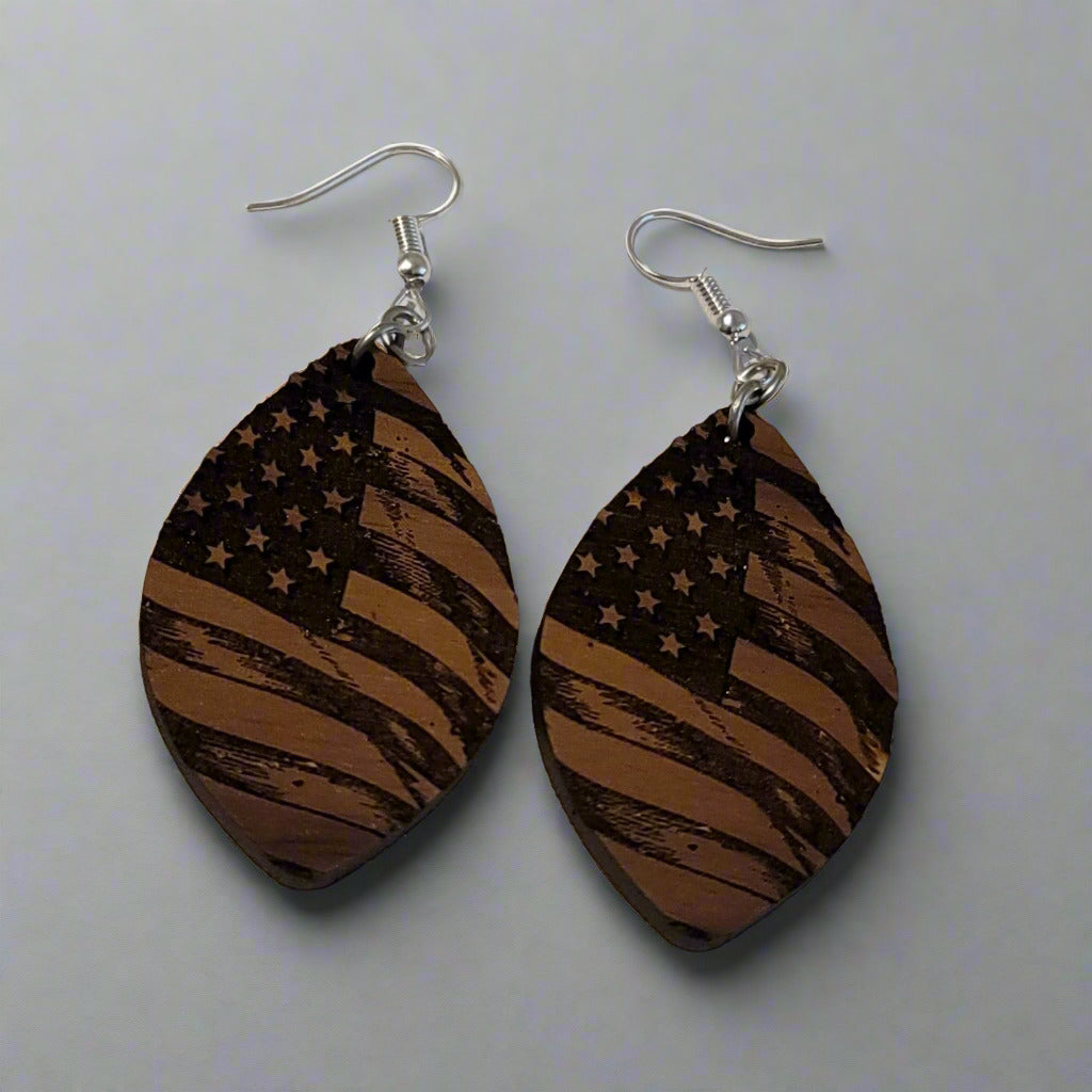 American Flag Dangle Earrings