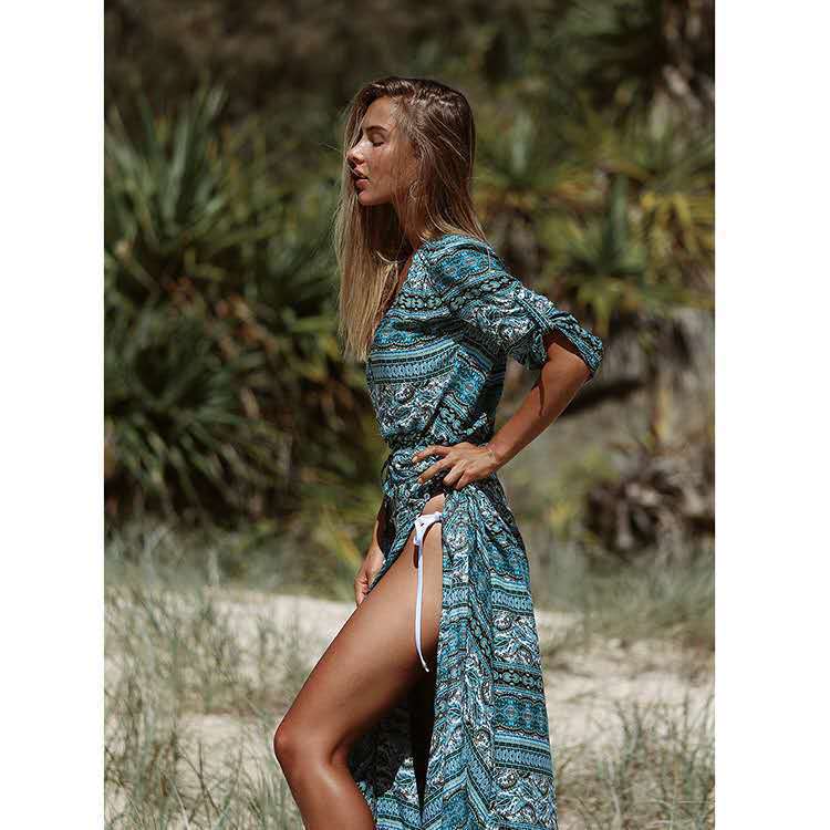 New Boho Style Ladies Elegant Dress Beach Maxi Dress