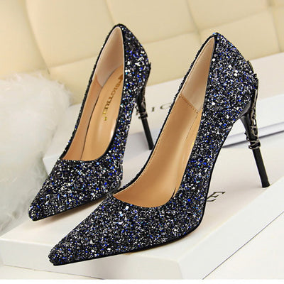 Stylish Good Quality Women Sandals Heel Hot Sale Glitter Sandals