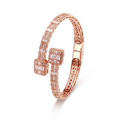 Drop Shipping Icy Baguette Cz Diamond Bangle Women Fashion