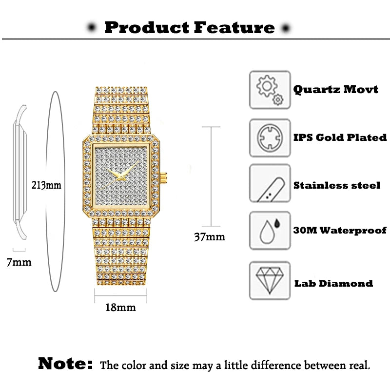 MISSFOX Diamond Watch for Women Luxury Brand