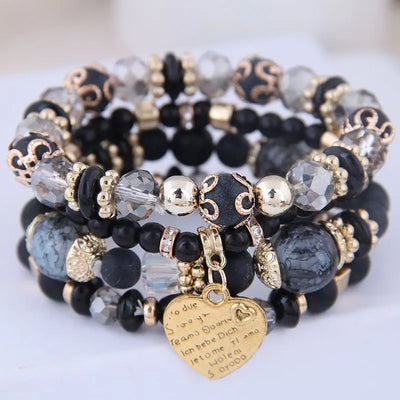 Kymyad 4pcs/Set Bohemia Bracelets Resin Beads Bracelet