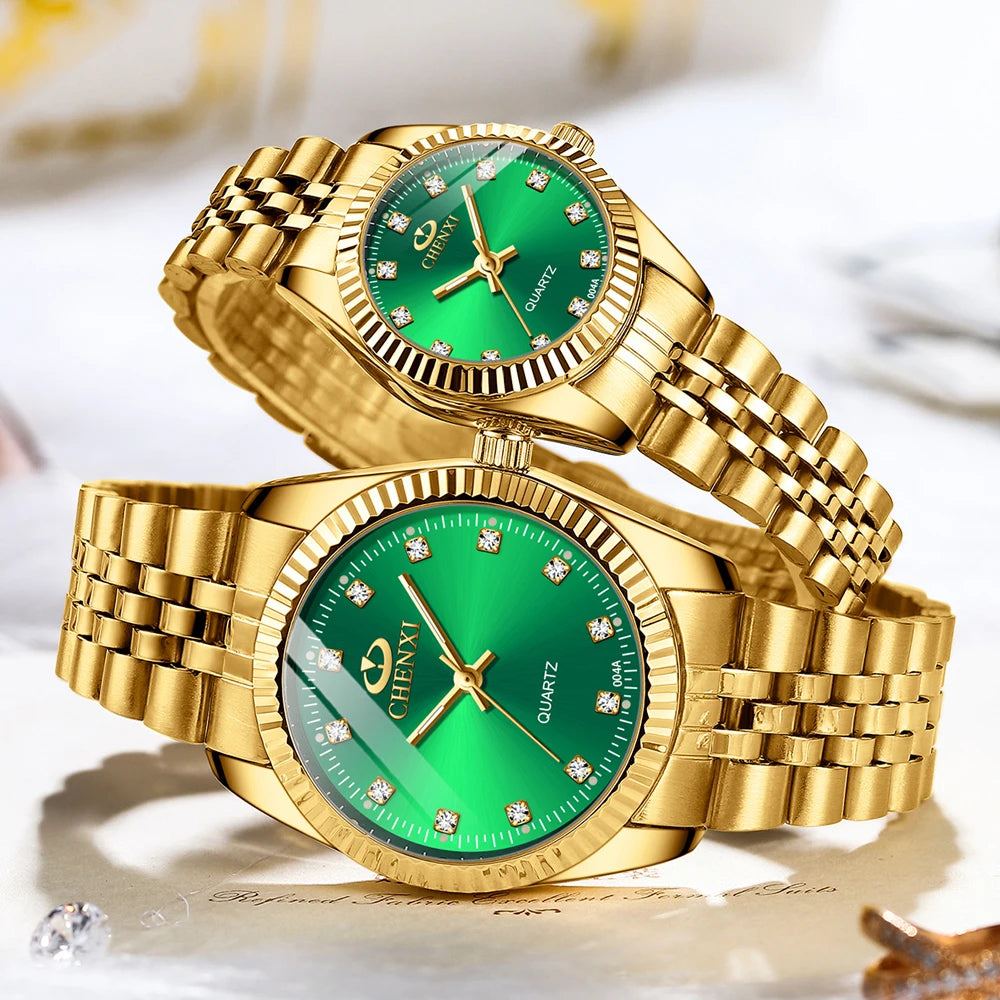 CHENXI Fashion Luxury Men Women Watch Gold