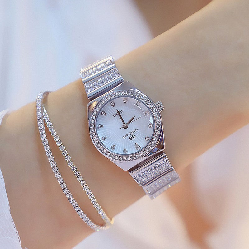 Lady Dress Watch Crystal Women Watch Stainless Steel Cover Montre Femme