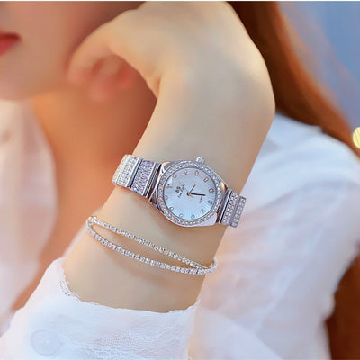 Lady Dress Watch Crystal Women Watch Stainless Steel Cover Montre Femme