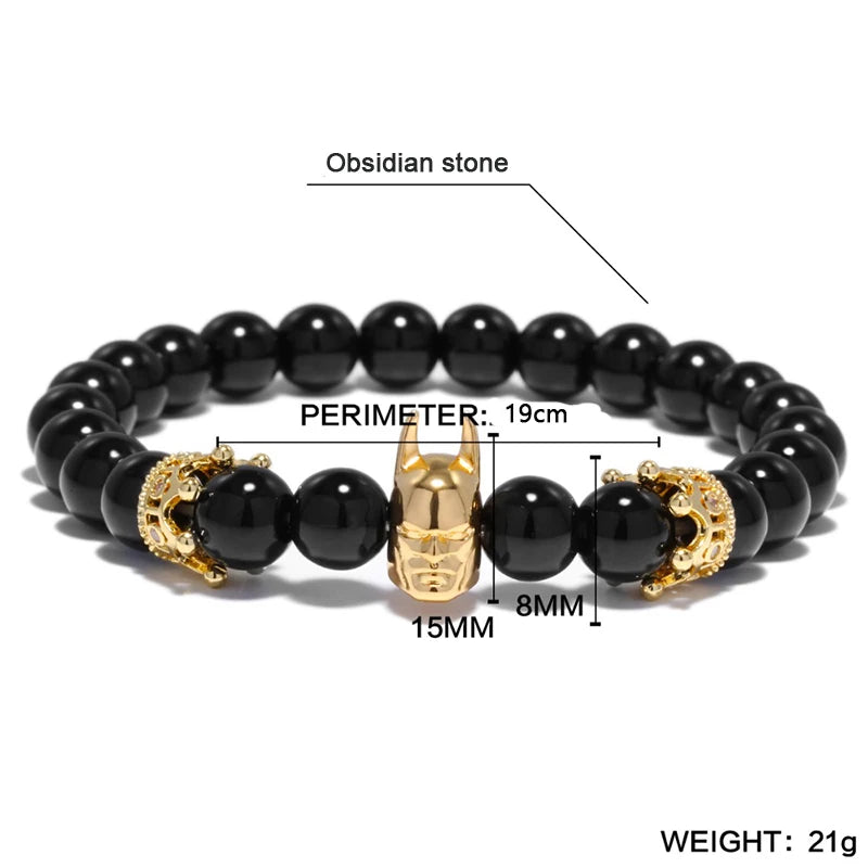 Trendy Bracelet Male Natural Volcanic Hematite Tiger Eye Braclets