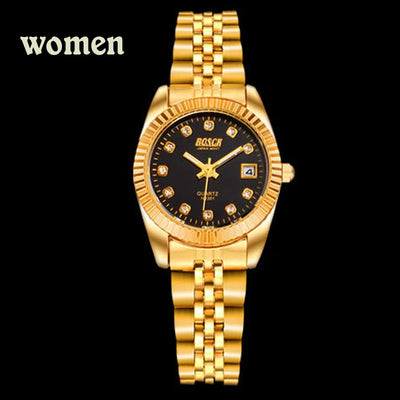 BOSCK Fashion Couples Wristwatches Mens Gold Luxury Brand