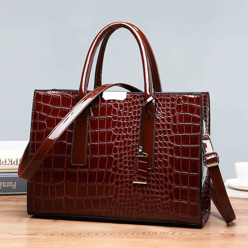 Luxury Womens Bags Designer Crocodile Pattern