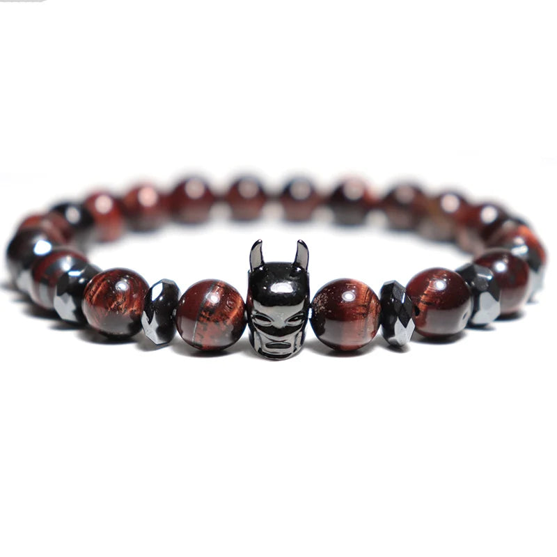 Trendy Bracelet Male Natural Volcanic Hematite Tiger Eye Braclets