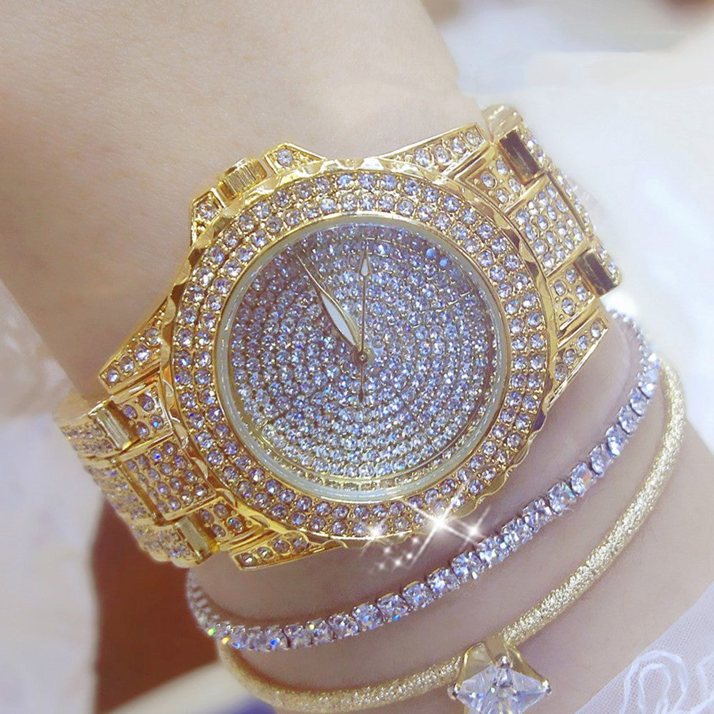 Crystal Women Watch Luxury Diamond Gold Women Watch