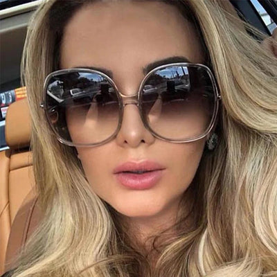 Luxury Round Sunglasses Woman Oversized Female Glasses