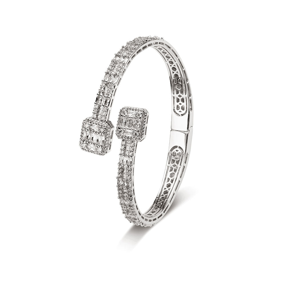 Drop Shipping Icy Baguette Cz Diamond Bangle Women Fashion