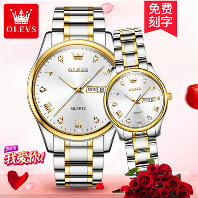 OLEVS 5563 China Factory Custom Logo Watch Couple  Fashion Quartz Wrist Watch