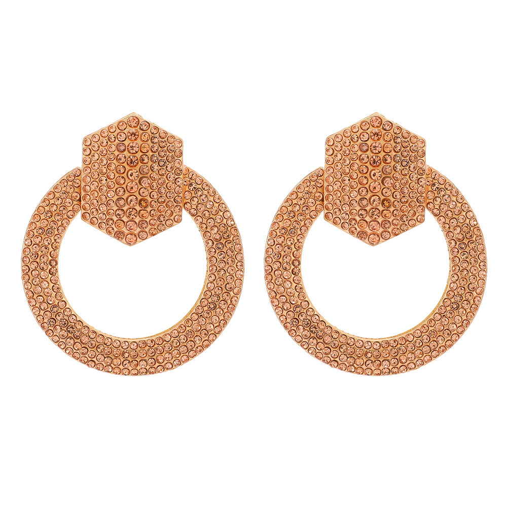 Fashion Earings for Women 2022 Convex Hexagonal Rhinestone