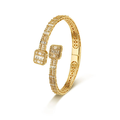 Drop Shipping Icy Baguette Cz Diamond Bangle Women Fashion