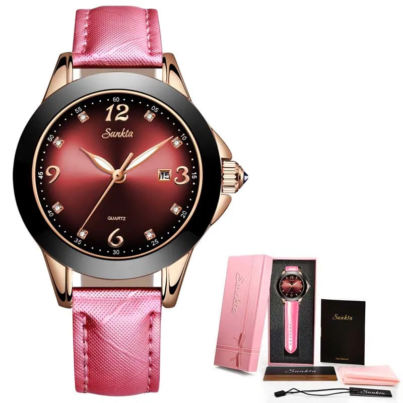 SUNKTA Fashion Women Watches Ladies Top Brand