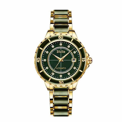 Diellea 6025 5Atm Waterproof Stainless Steel Case Jade Watch