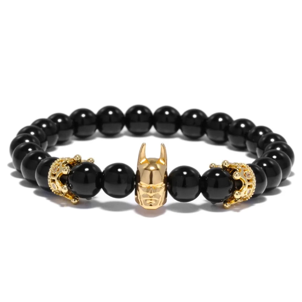 Trendy Bracelet Male Natural Volcanic Hematite Tiger Eye Braclets