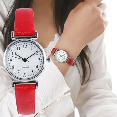 Classic Women's Watches Casual Quartz Leather Strap Band Watch