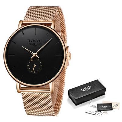 LIGE Womens Watches Top Brand Luxury Casual Fashion Watch