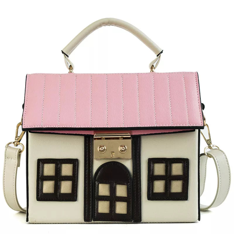 Personality House Shaped Leather Women Handbags