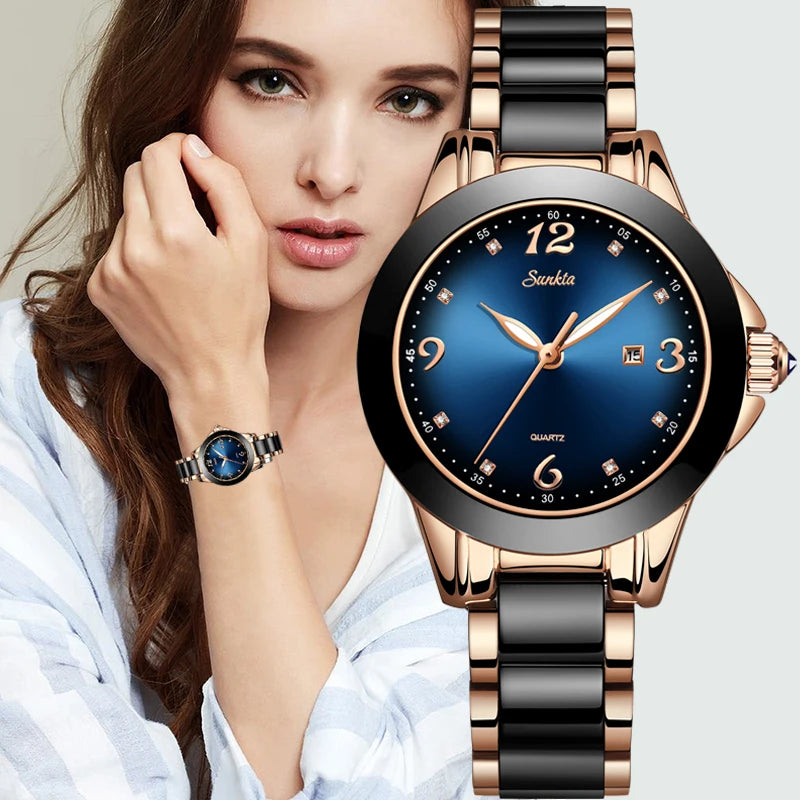 SUNKTA Fashion Women Watches Ladies Top Brand