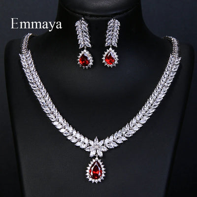 Emmaya Luxury AAA Cubic Zircon 4 Colors Water Drop Wedding Earrings