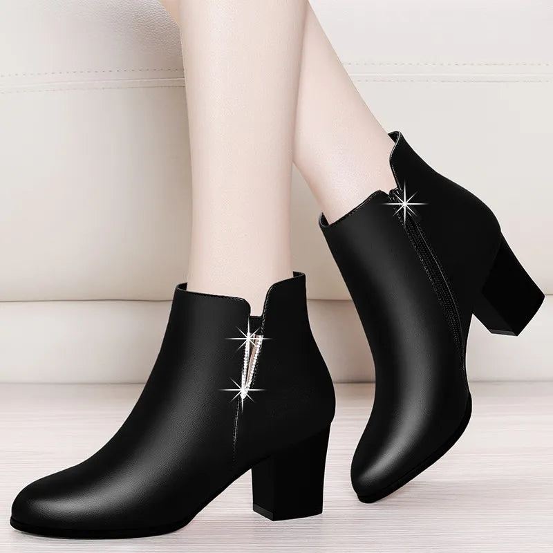 Women Chelsea Boots Winter Autumn Black Ankle Boots