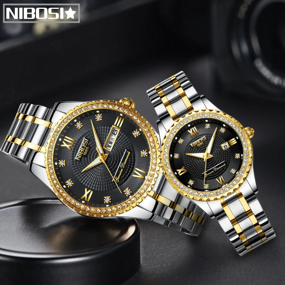 NIBOSI Lovers Watch Men Women Watches Relogio Feminino Top Brand