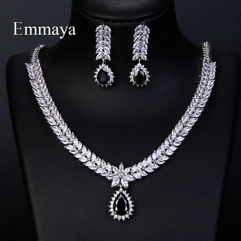 Emmaya Luxury AAA Cubic Zircon 4 Colors Water Drop Wedding Earrings