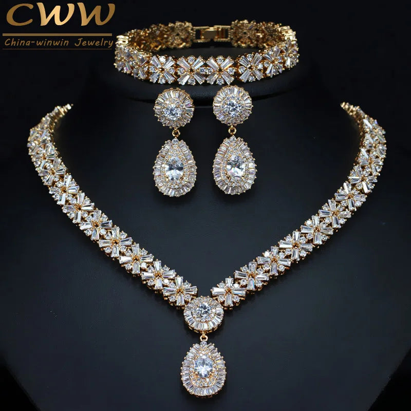 CWWZircons Exclusive Dubai Gold Plate Jewellery Luxury Cubic