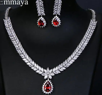 Emmaya Luxury AAA Cubic Zircon 4 Colors Water Drop Wedding Earrings