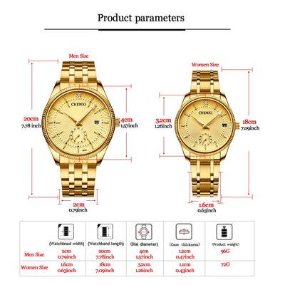 CHENXI Golden Wrist Watch Men Watches Lady Top Brand Luxury Quartz Wristwatch