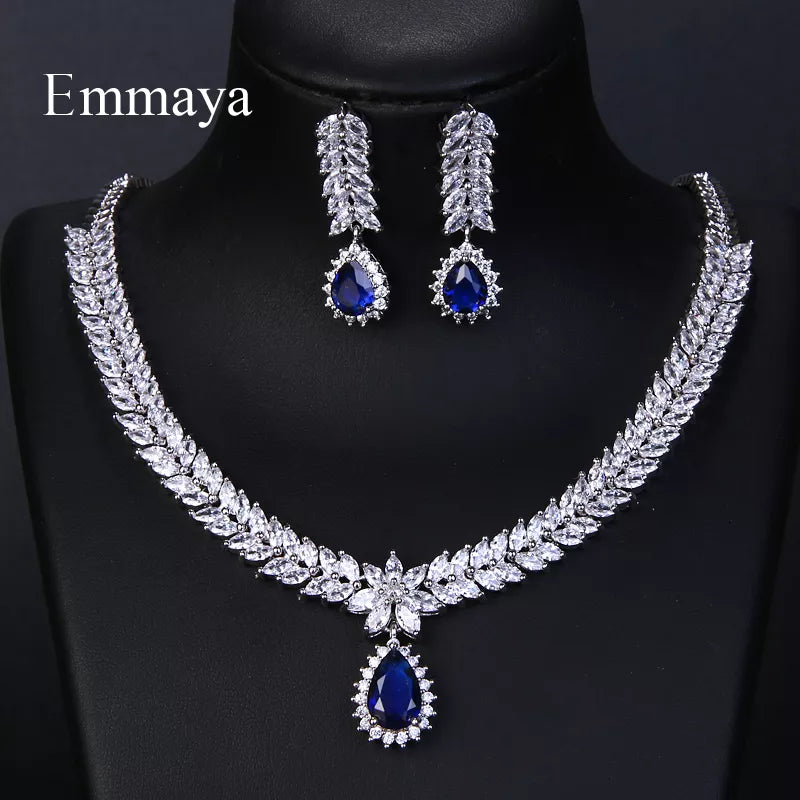 Emmaya Luxury AAA Cubic Zircon 4 Colors Water Drop Wedding Earrings