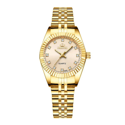 CHENXI Luxury Couple Watch Golden Fashion Stainless Steel Lovers Watch