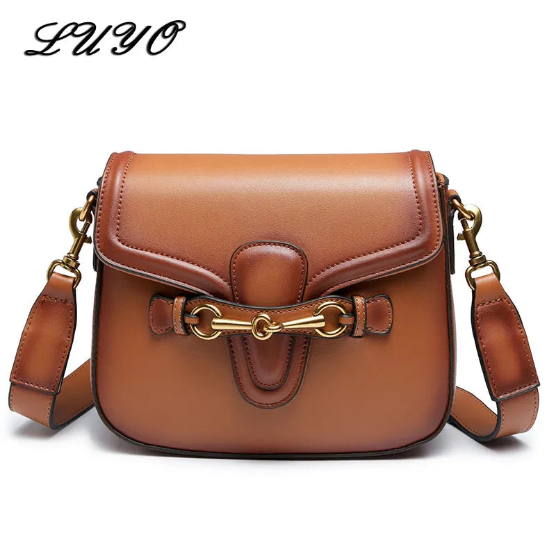 LUYO Fashion Saddle Leather Luxury Handbags