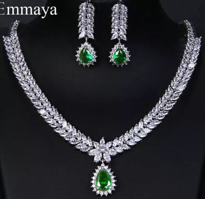 Emmaya Luxury AAA Cubic Zircon 4 Colors Water Drop Wedding Earrings