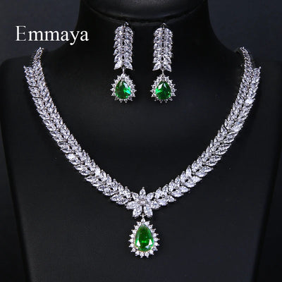 Emmaya Luxury AAA Cubic Zircon 4 Colors Water Drop Wedding Earrings