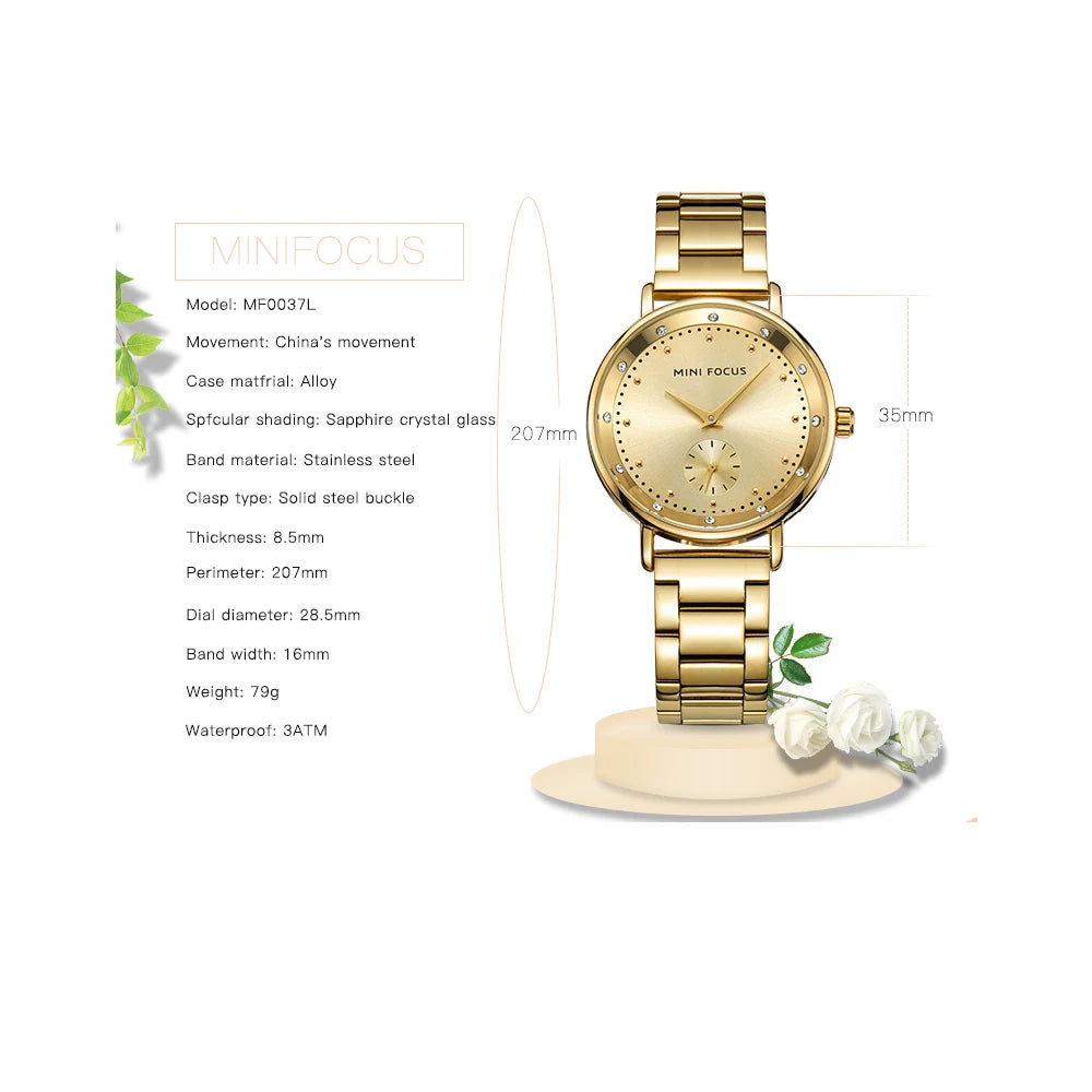 MINI FOCUS Rose Gold Watch Women Quartz Watches