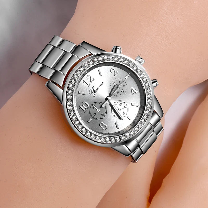 Women's Watches Geneva Classic Luxury Rhinestone Watch Women