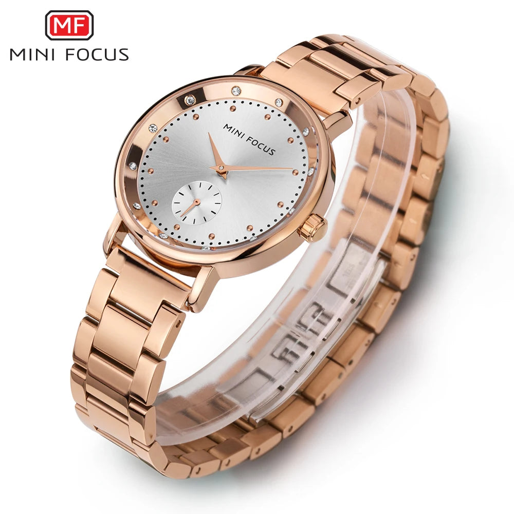 MINI FOCUS Rose Gold Watch Women Quartz Watches